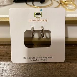 Boutique Silver Huggie Earrings